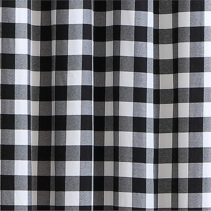 Window Curtain Panel With Buffalo Plaid Design