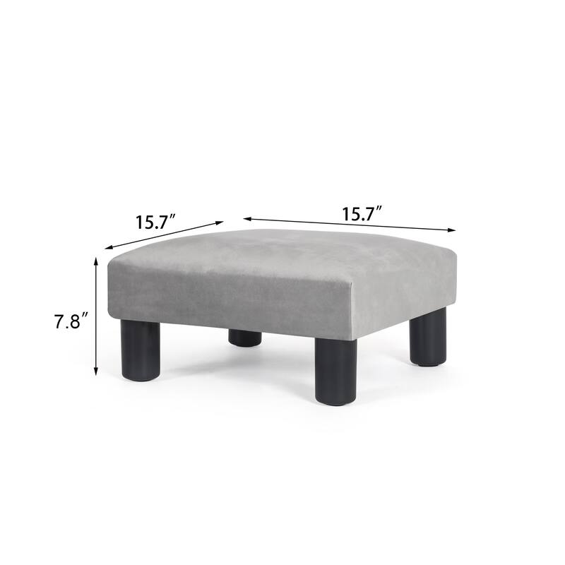 Adeco 15'' Small Ottoman Upholstered Foot Rest
