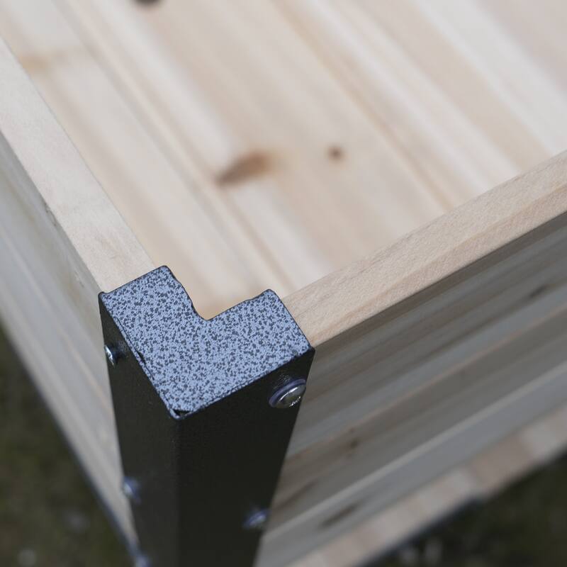 Iron-Wood Combined Growing Beds Multi-Functional Garden Beds with Feet and Storage Racks for Gardens Backyards Terraces
