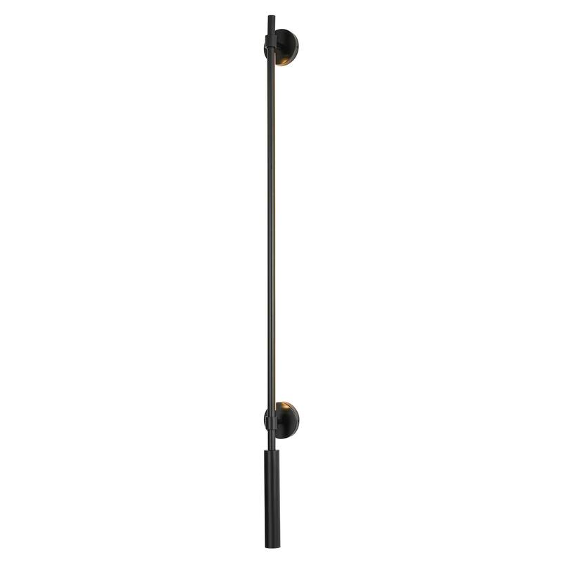 Minimalist Linear Matte Black Rotatable LED Wall Sconce for Bedroom & Living Room - 4.7 in. W x 3.9 in. D x 67.3 in. H