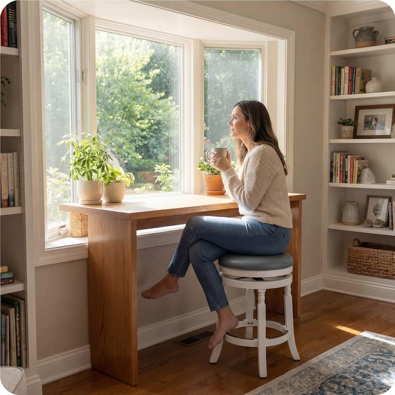 DTY Indoor Living Palmer Lake Backless Swivel Counter or Bar Stool