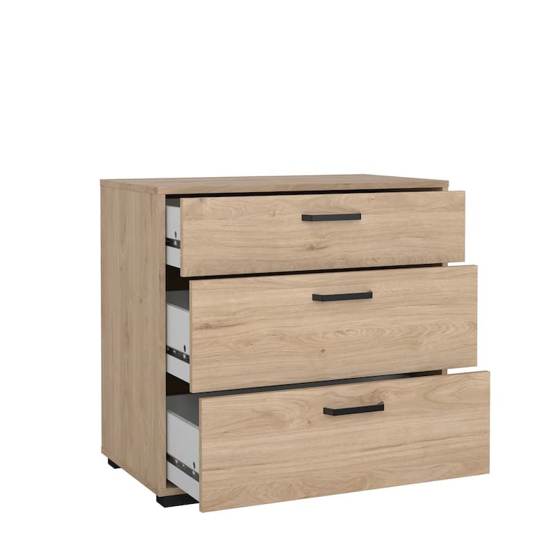Porch & Den Sofia 3 Drawer Chest, Jackson Hickory