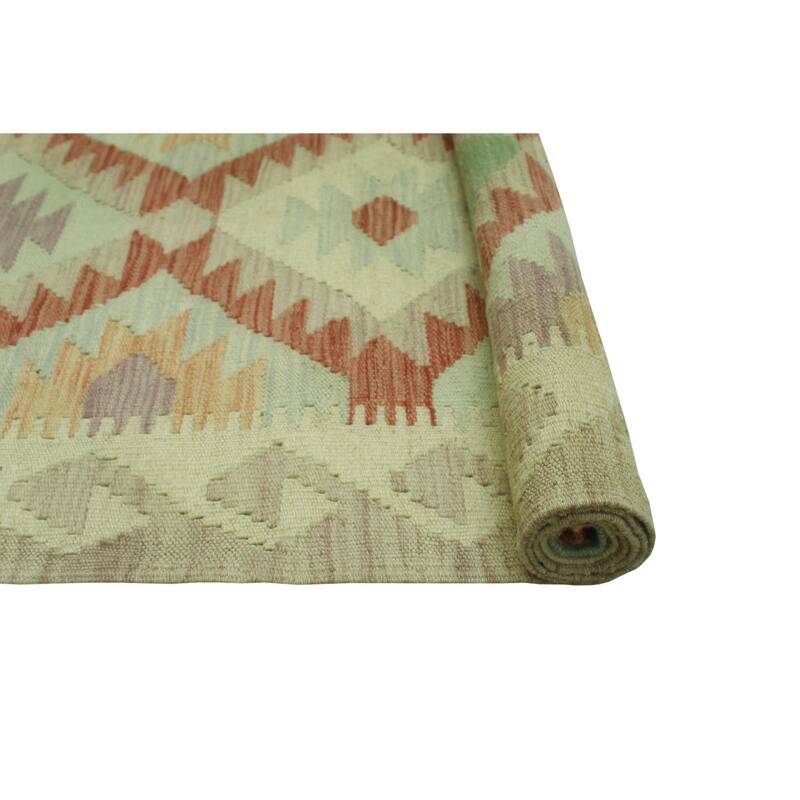 Noori Rug Sun Faded Flatweave Saladin Burgundy/Ivory Rug - 5'0" x 6'4"