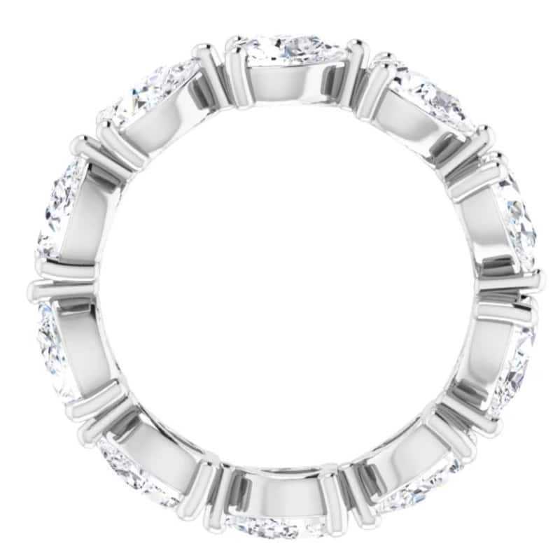 5CT Pear Shape Diamond Eternity Ring Horizontal Wedding Band Gold Lab Grown
