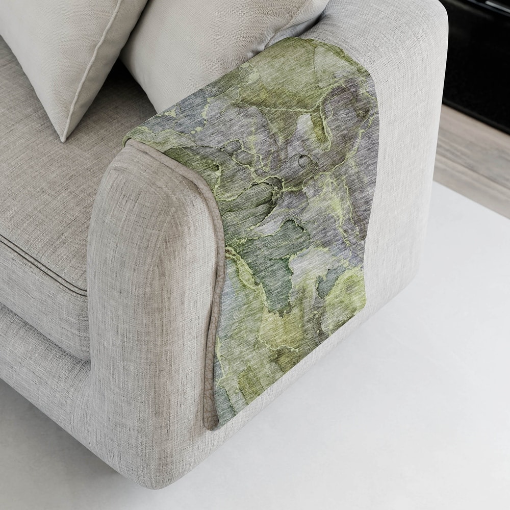 Premium Machine Washable Abstract Contemporary Sherpa Throw Blanket