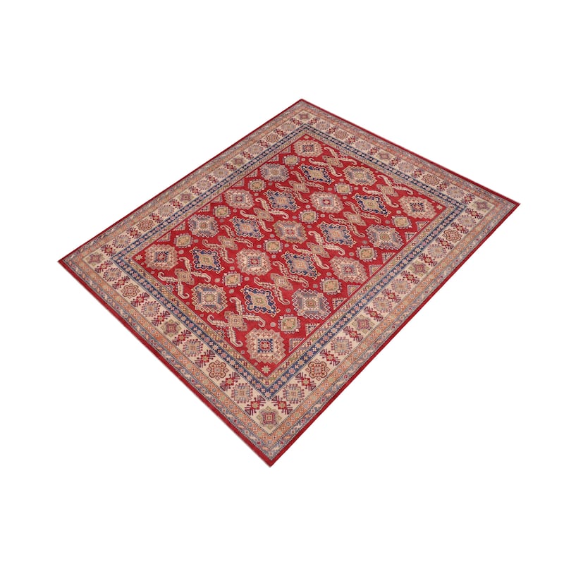 Rustic Kazak Haylee Red/Beige Wool Rug - 9'0'' x 11'6''