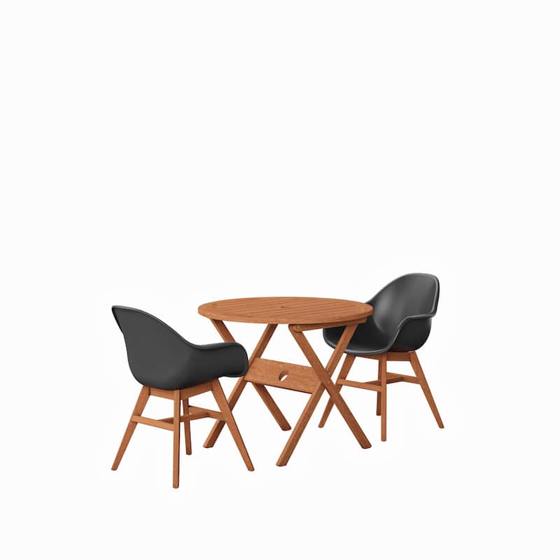 Amazonia Canby 3-Piece Eucalyptus Wood Patio Dining set