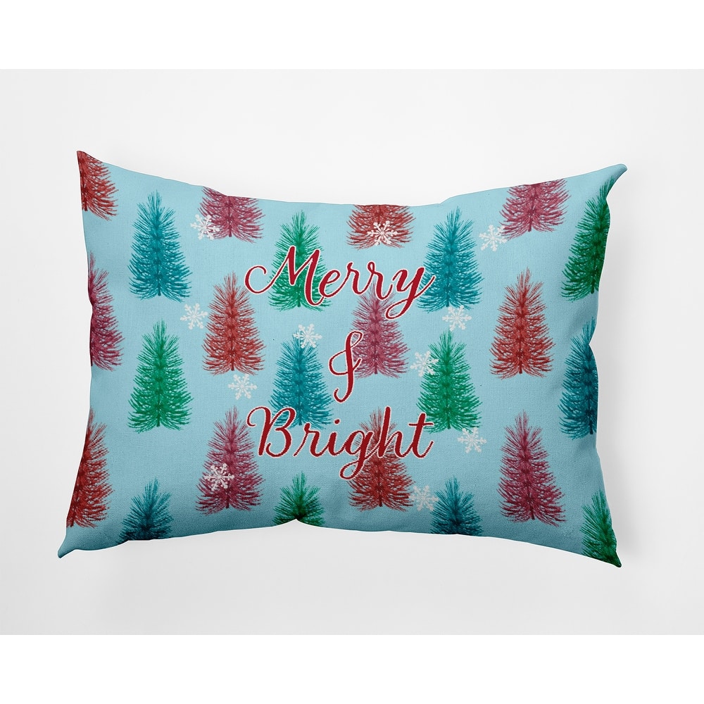 Merry and Bright Christmas Indoor/Outdoor Throw Pillow