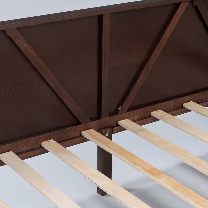 Twin/Full Size Wood Daybed Frame with Storage Space, Modern Sofa Bed with Backrest, No Box Spring Required