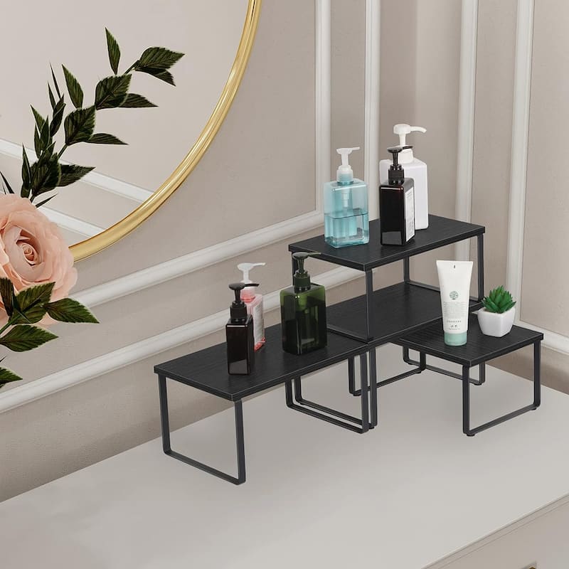 Stackable Kitchen Cabinet Shelves Organizer