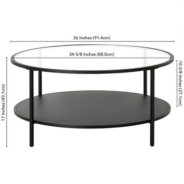 dimension image slide 1 of 2, Sivil 36'' Wide Round Coffee Table