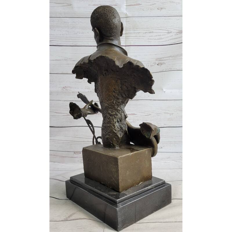 Black Guitarist Musician Bronze Bust Statue Sculpture Figure Original Art 17 Inches X 12 Inches