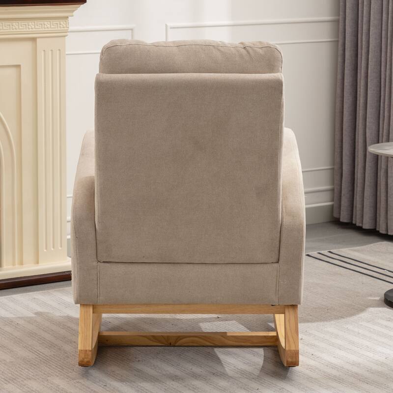 Chichoice Modern Accent Rocking Chair with Footrest, Nursery Glider Rocker with Side Pocket