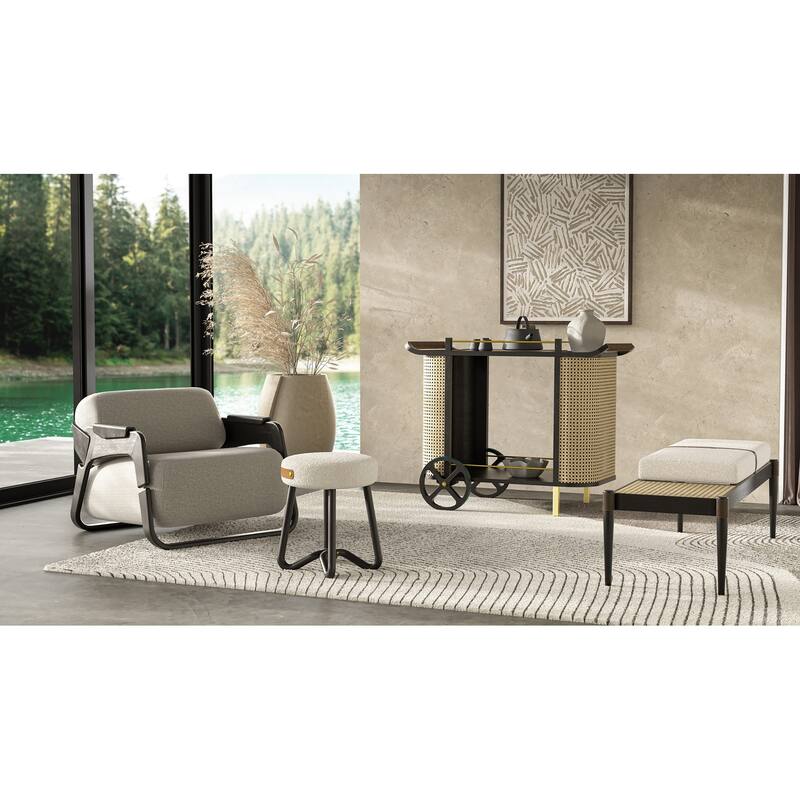 Modern Brazilian - Bello Bench - Noodles Natural Upholstery
