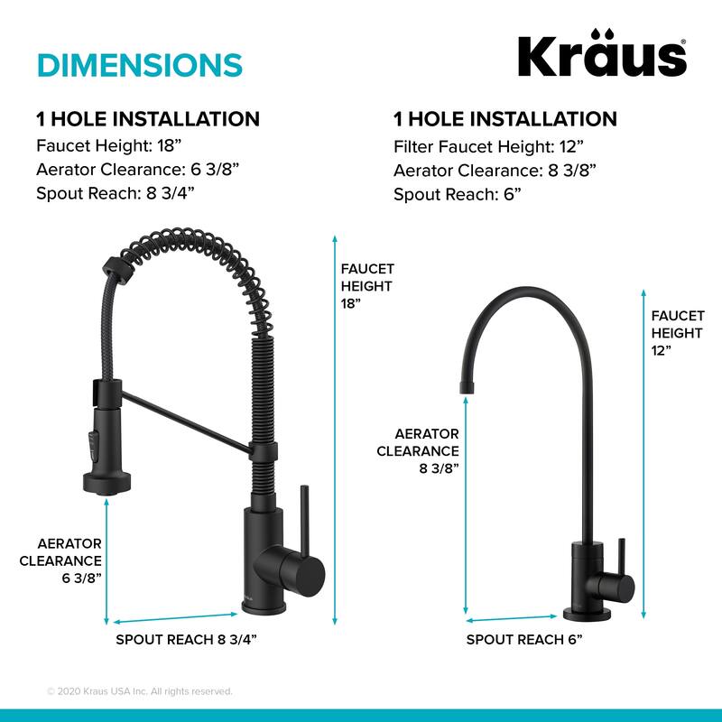 Kraus Bolden 2-Function 1-Handle Commercial Pulldown Kitchen Faucet