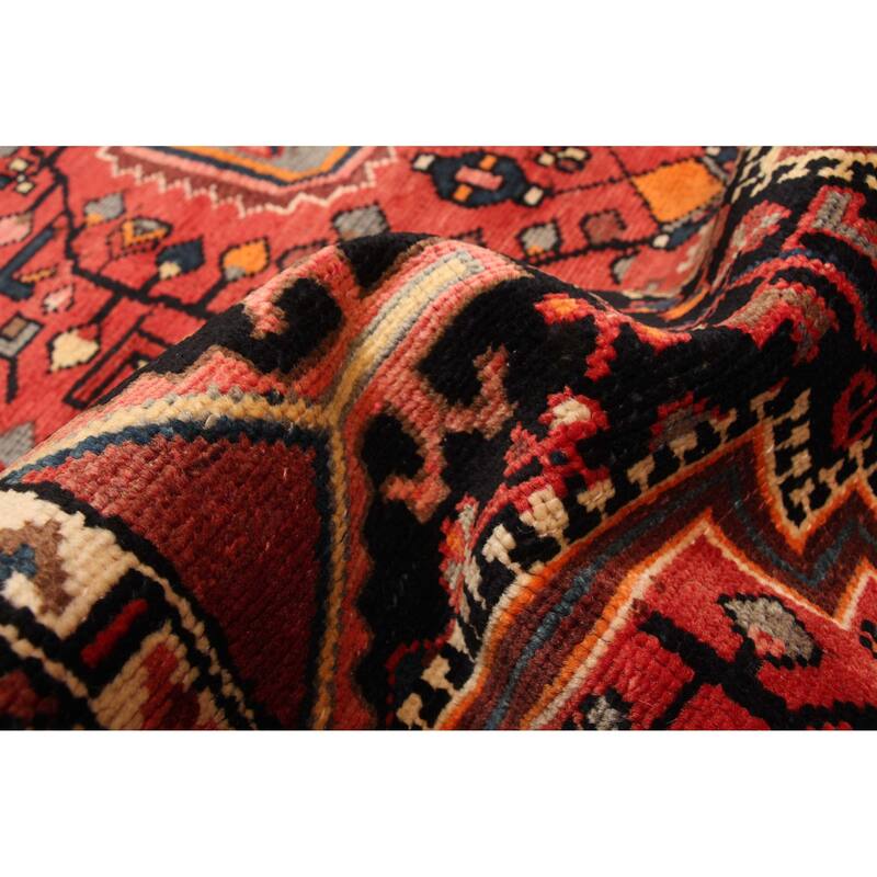 ECARPETGALLERY Hand-knotted Anatolian Vintage Black, Red Wool Rug - 4'7 x 8'7