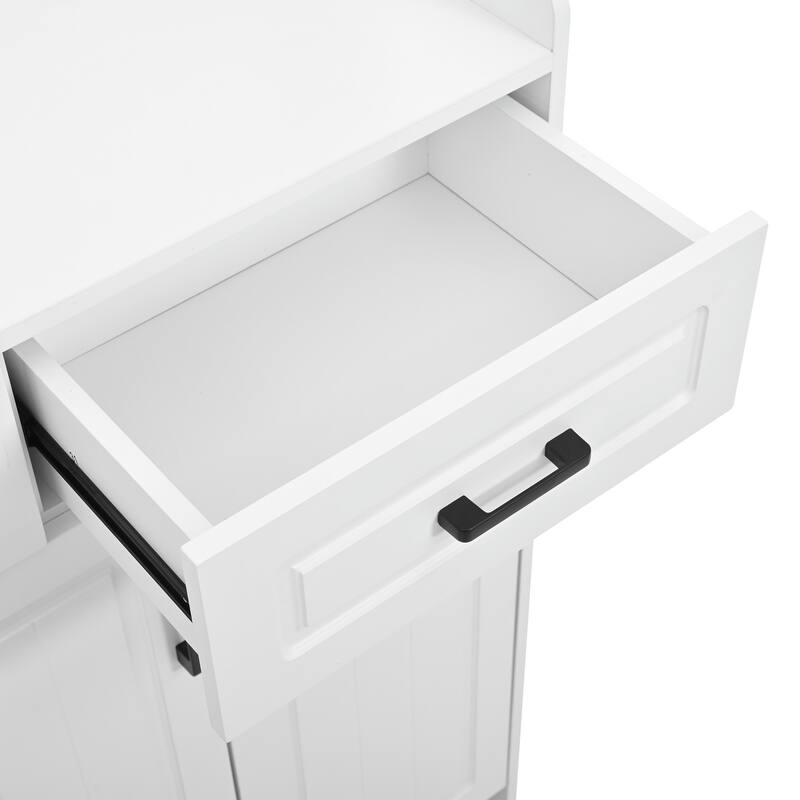 Roomfitters 51.2" Shoe Cabinet with Coat Rack, 4 Doors, 3 Drawers, 8 Shelves, Storage Organizer