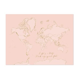 Blush and gold inspirational map Maps Feminine Art Print/Poster - Bed ...