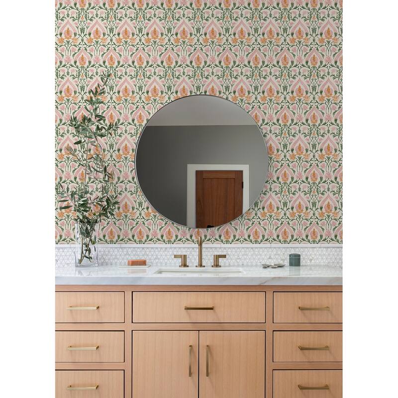 NuWallpaper Isle Pink Peel and Stick Wallpaper