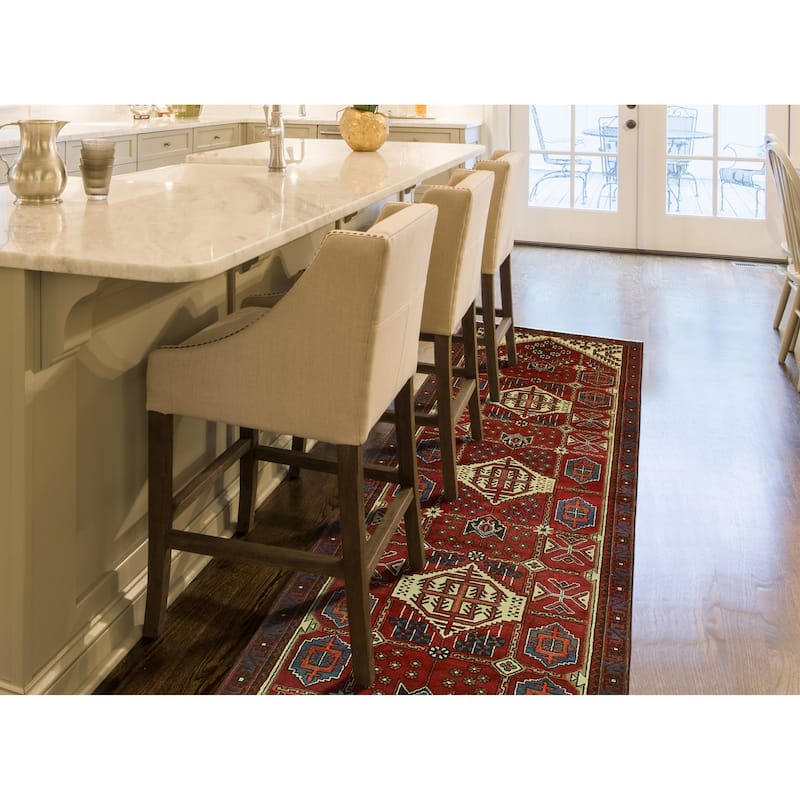 Noori Rug Fine Vintage Distressed Sayagul Red/Ivory Runner - 3'6" x 9'10"