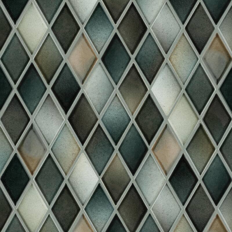 Merola Tile Hudson Kite Stormy Night 10-1/8" x 11-3/4" Porcelain Mosaic Floor and Wall Tile