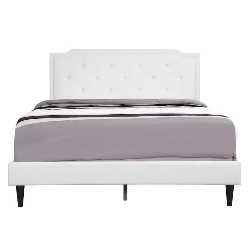 Carson Carrington Valsnas Adjustable Tufted Faux Leather Panel Bed