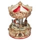 preview thumbnail 1 of 2, 6.5 Ivory Gold Animated Musical Clown Cupid Carousel Tabletop Decor