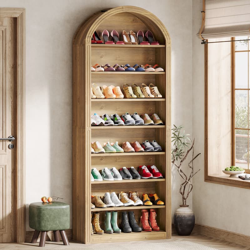 Tall Shoe Storage Cabinet, Freestanding Shoe Organizer