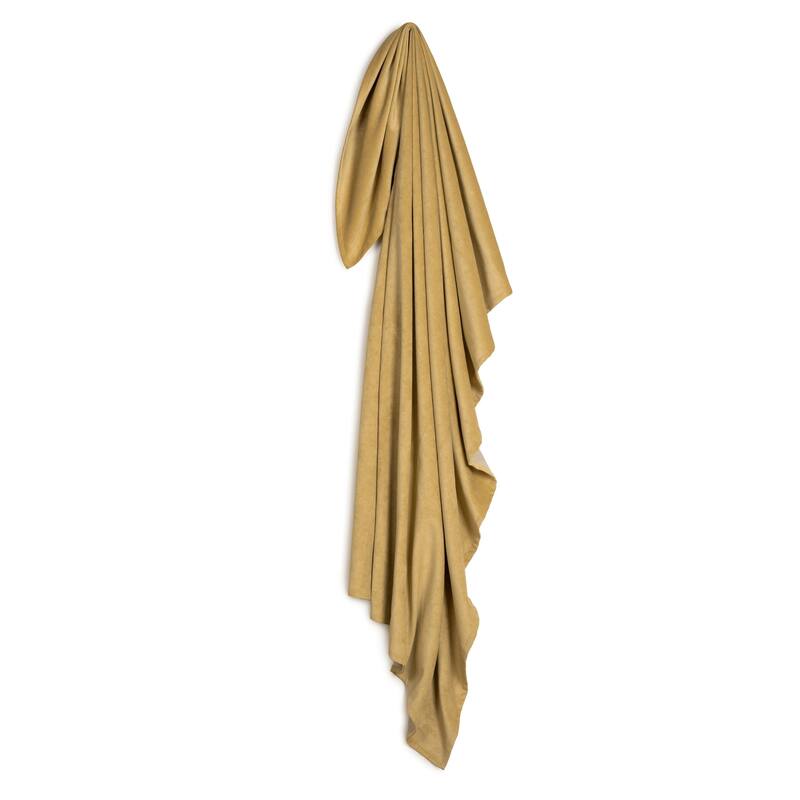 Padma Velvet Throw-Style Bed Scarf - Twin - Old Gold