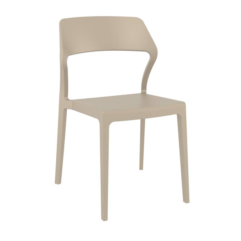 32.75" Taupe Brown Solid Patio Dining Chair