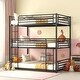 preview thumbnail 1 of 25, Industrial Charm Full-Full-Full Metal Triple Bed with Built-in Ladder