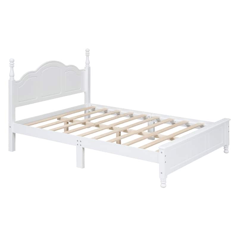 3-Pieces Bedroom Sets, Full/Queen Size Wood Platform Bed & 2 Nightstands, Modern Bed Frame w/ Headboard, Nightstand w/ 2 Drawers