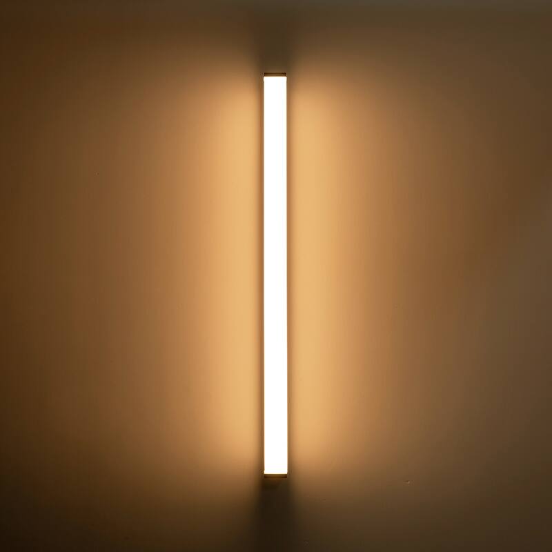 39.3 in. Modern Linear Long Strip LED Wall Sconce Black Outdoor Wall Lights/Flush Mount Patio Lights