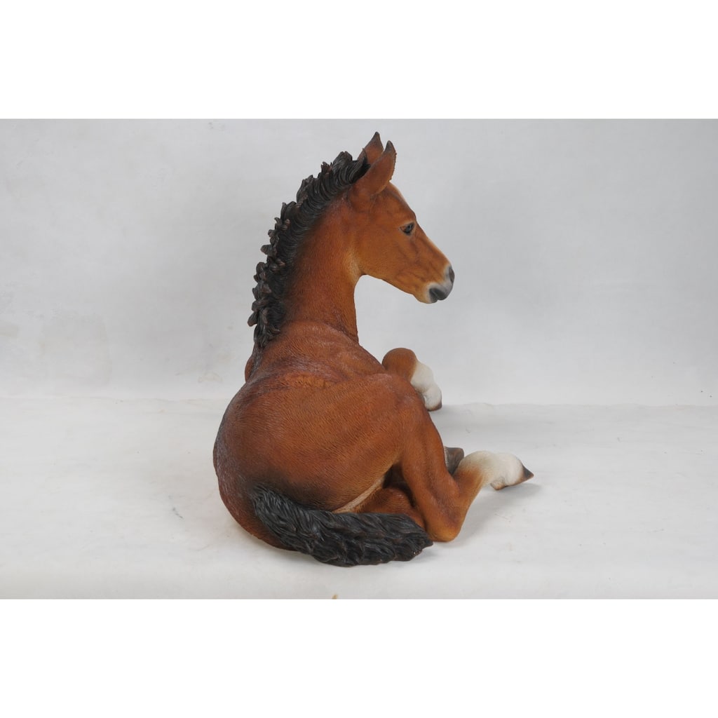 Horse Colt Laying Down Outdoor Garden Statue - 23.5"