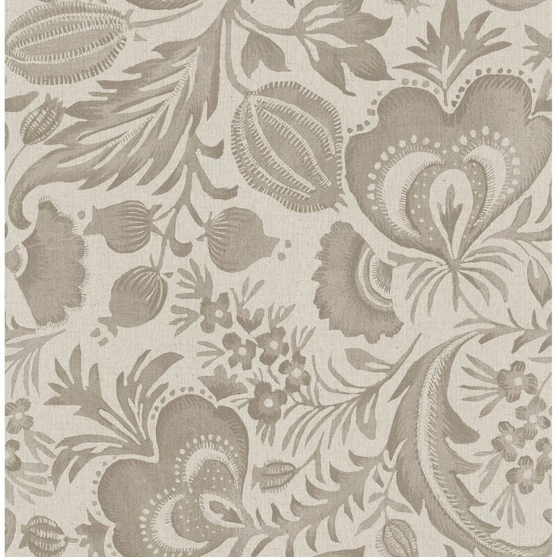A-Street Prints Culver Light Brown Jacobean Wallpaper