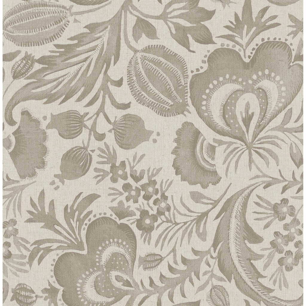 A-Street Prints Culver Light Brown Jacobean Wallpaper