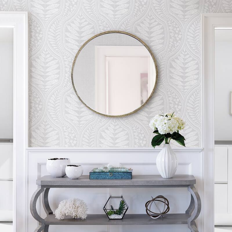 Scott Living Juno Light Grey Grey Ogee Wallpaper