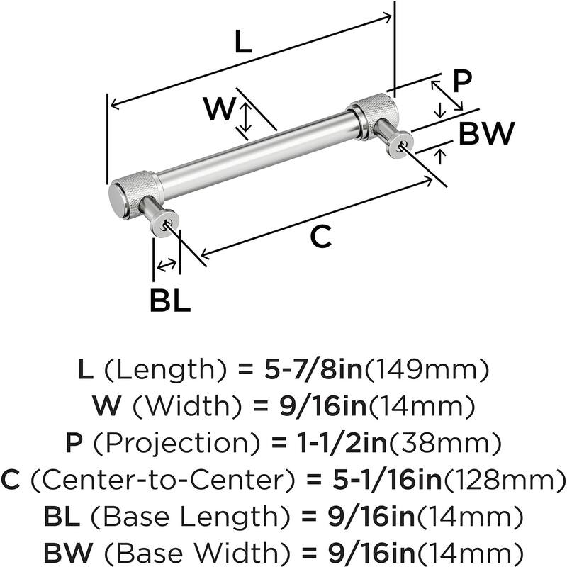 Amerock BP37744 Faraday 5-1/16" Center to Center Knurled Bar Cabinet