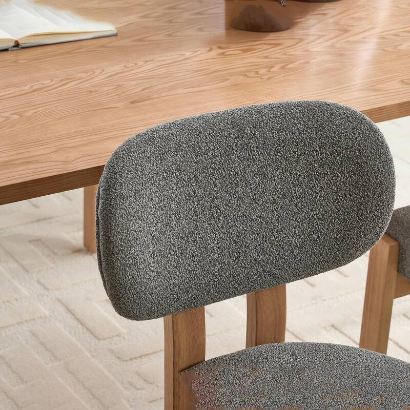 Wooden Dining Chairs Set of 2, Modern Fabric Upholstered Dining Room Chair