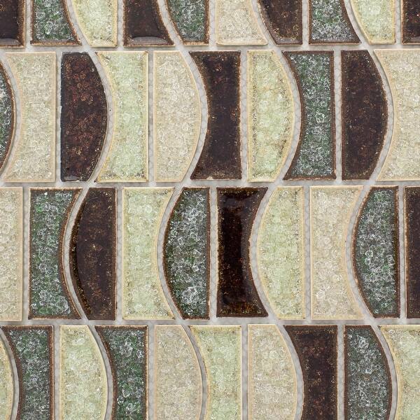 Tilegen Roman Art Mario Ceramic Geometric Random Sized Crackle Glass Mosaic Tile In Beige Brown Wall Tile 10 Sheets 9 6sqft On Sale Overstock 27973602