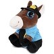 preview thumbnail 1 of 4, DolliBu Large Horse Sparkle Eyes Police Officer Plush with Cop Uniform - 8 inches
