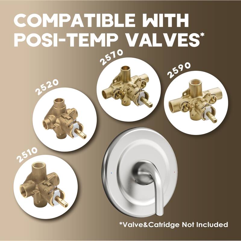 1-Handle Wall Mount Shower Valve Trim Kit for MOEN Tub/Shower Faucets (Valve Not Included)