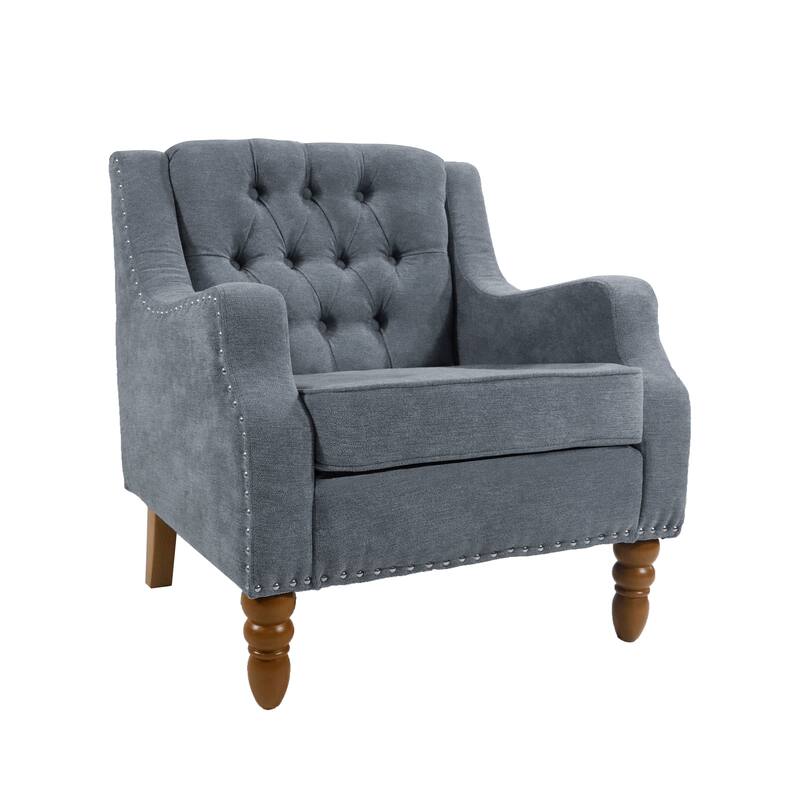 Ailsa Button-Tufted Upholstered Accent Chair by GDFStudio - 25.90"L x24.80"W x 29.50"H
