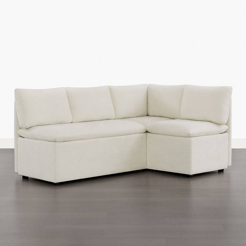 Spruce & Spring Modern 74" L-Shaped Dining Bench with Storage, Corner Breakfast Nook Banquette Bench