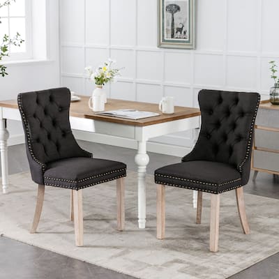 Contemporary Flax Upholstered Linen Dining Chair