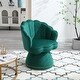 preview thumbnail 30 of 34, Mid Century Velvet 360° Swivel Sofa Chair w/Wide Upholstered Round Armchairs, Swivel Barrel Club Chair for Living Room, Bedroom