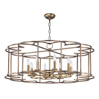 Helix 8-light 38" Wide Steel Chandelier - bronze fusion