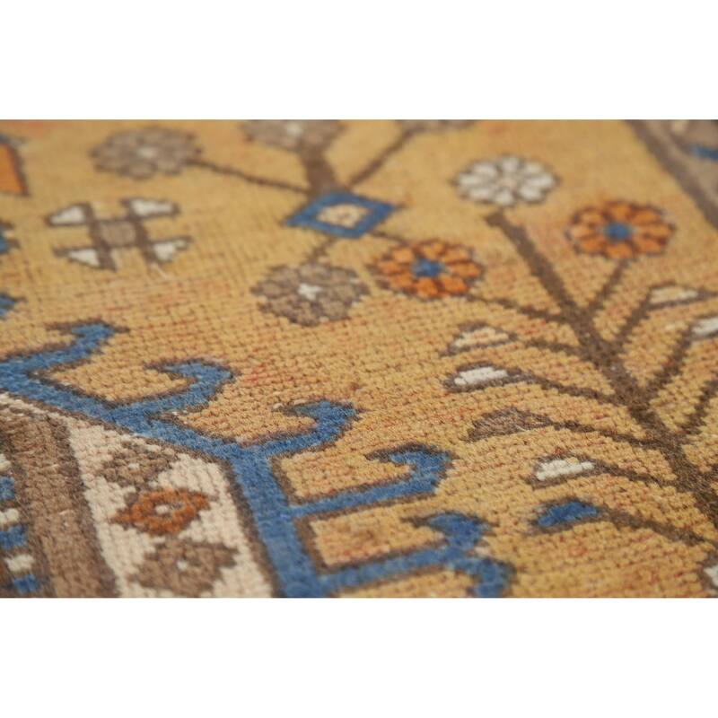 Hand Knotted Oriental 100% Wool Carpet Traditional Floral Brown Gharajeh Area Rug - 5' 6'' X 3' 9''