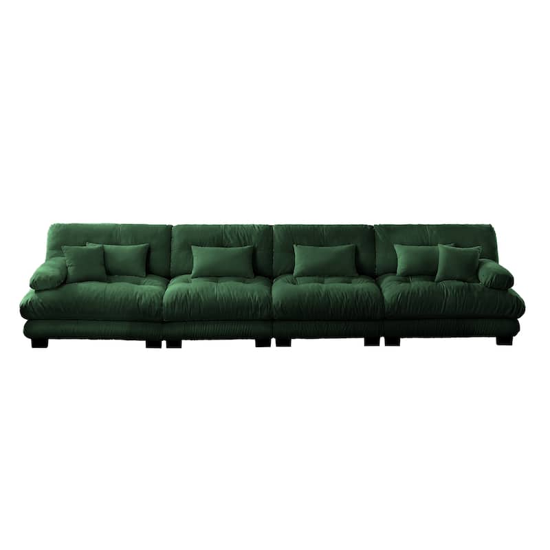 173.2" Chenille with Bolster Armrests, High-Resilience Sponge Cushions