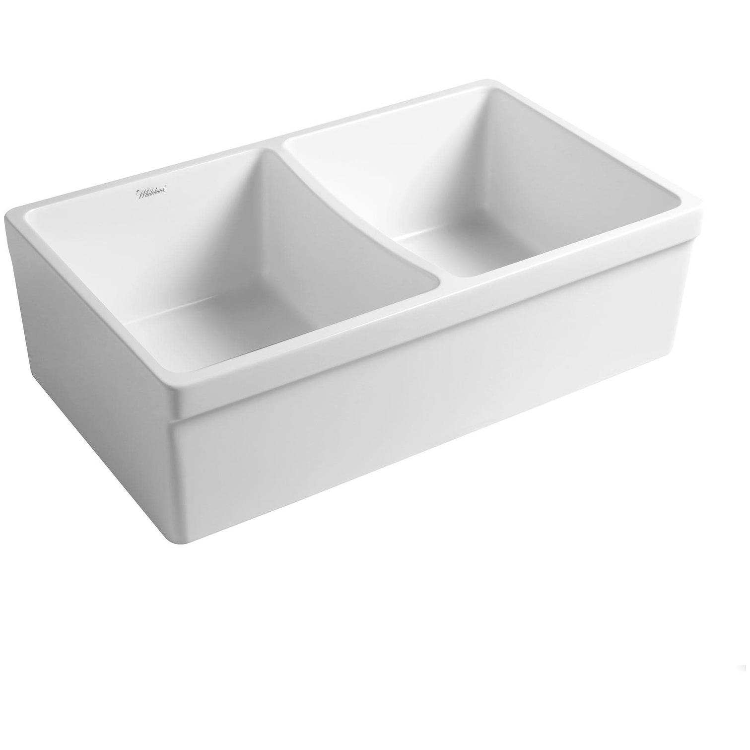 Whitehaus 33" Double Basin Reversible Fireclay Farm House Sink from